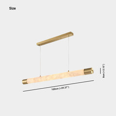 Striscia Lampada a Sospensione Ottone Alabastro Lineare LED