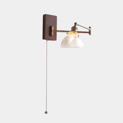 Lengőkaros üveg fali lámpa húzólánccal