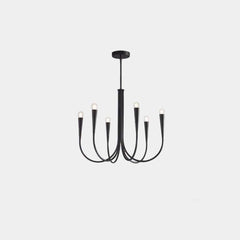 Lámpara de araña brazo en picado con globos ambientales minimalistas, dorado/negro