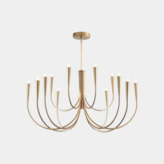 Lámpara de araña brazo en picado con globos ambientales minimalistas, dorado/negro