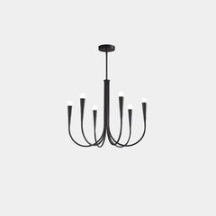 Lámpara de araña brazo en picado con globos ambientales minimalistas, dorado/negro