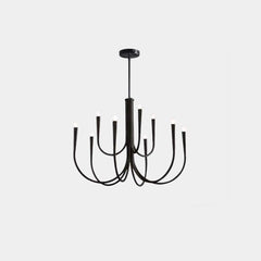 Lámpara de araña brazo en picado con globos ambientales minimalistas, dorado/negro