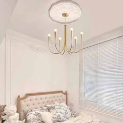 Lámpara de araña brazo en picado con globos ambientales minimalistas, dorado/negro