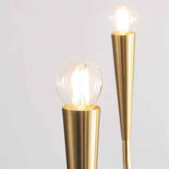 Lámpara de araña brazo en picado con globos ambientales minimalistas, dorado/negro