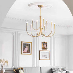 Lámpara de araña brazo en picado con globos ambientales minimalistas, dorado/negro