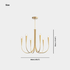 Lámpara de araña brazo en picado con globos ambientales minimalistas, dorado/negro