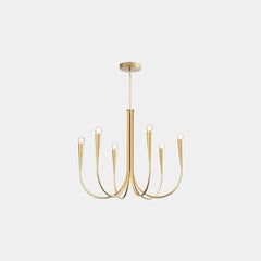 Lámpara de araña brazo en picado con globos ambientales minimalistas, dorado/negro