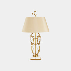Table Lamp Classic Brass Branch with Fabric Shade