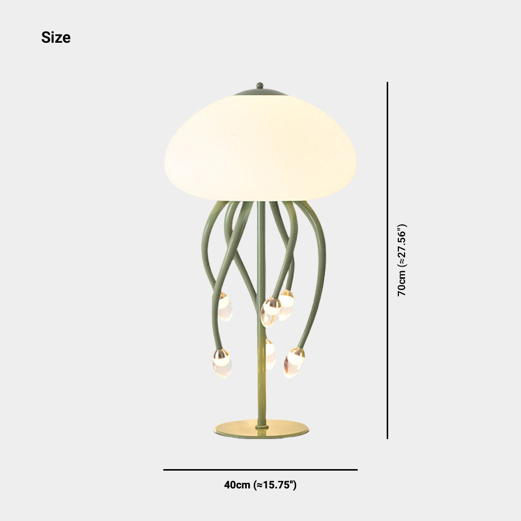 Table Lamp Creative Jellyfish LED Green Size
