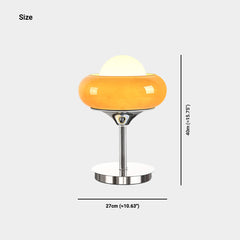 Table Lamp Decorative Chrome Orange Glass Round Size