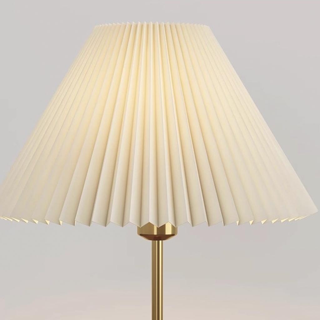 Fancy Table Light Retro Decorative Walnut Wood Pleated Shade Table Lamp | VAXLAMP