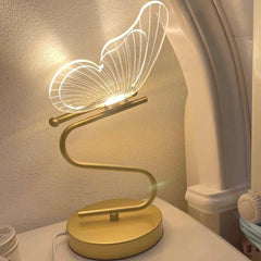 Table Lamp Modern Art Deco Acrylic Butterfly LED Gold Bedside