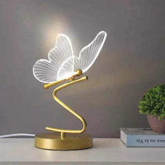 Table Lamp Modern Art Deco Acrylic Butterfly LED Gold Room