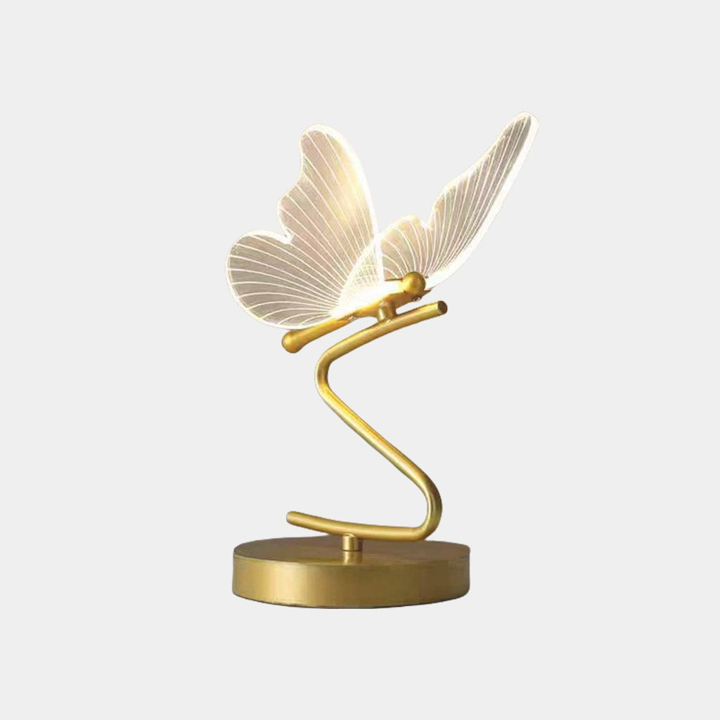 Table Lamp Modern Art Deco Acrylic Butterfly LED Gold