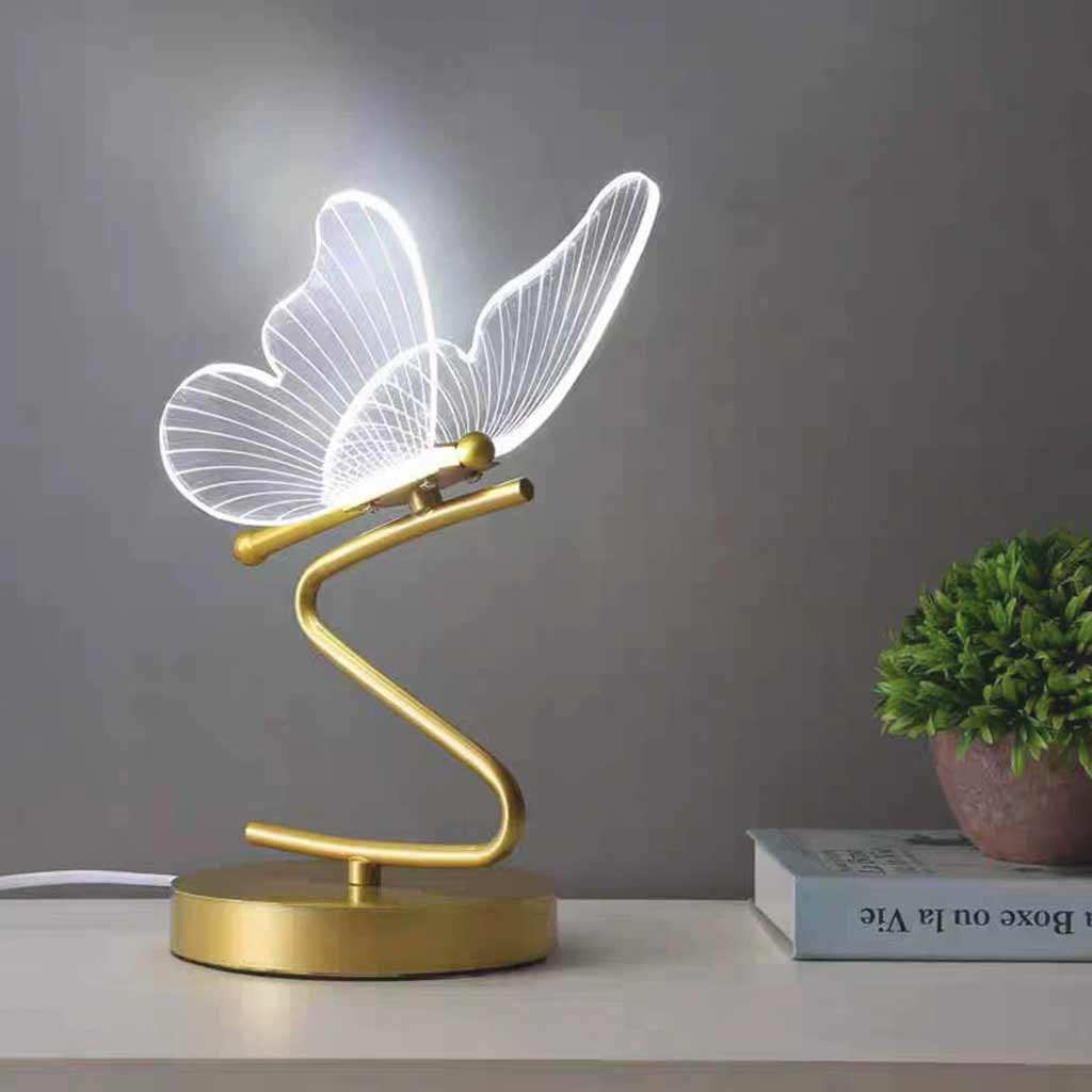 Table Lamp Modern Art Deco Acrylic Butterfly LED Study Room