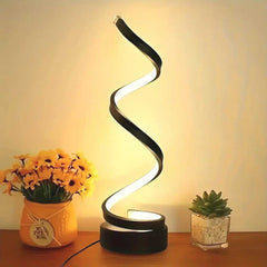 Table Lamp Spiral Dimmable LED Black Corner