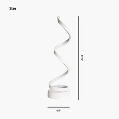 Table Lamp Spiral Dimmable LED White Size