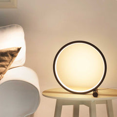 Table Lamp Touch Circular Halo Black Corner