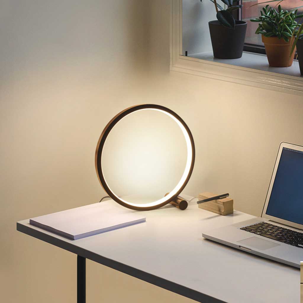 Table Lamp Touch Circular Halo Black Desk