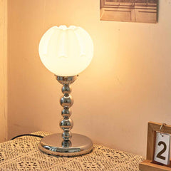 Table Lamp Unique Chrome Orange Glass Corner