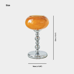 Table Lamp Unique Chrome Orange Glass Shade Size