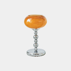 Table Lamp Unique Chrome Orange Glass Shade
