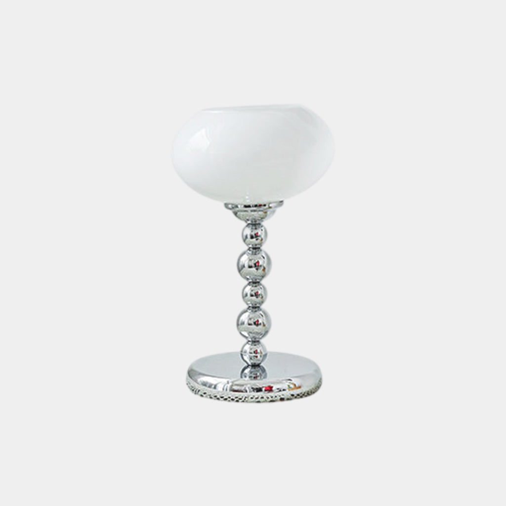 Table Lamp Unique Chrome White Glass Shade