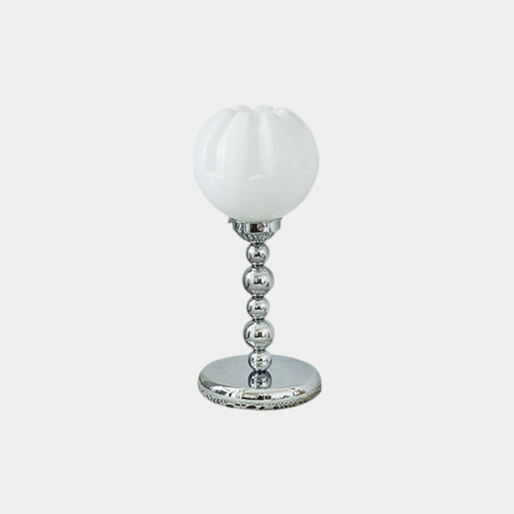 Table Lamp Unique Chrome White Glass