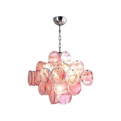 Tiered Multi-Colored Murano Glass Disc Chandelier