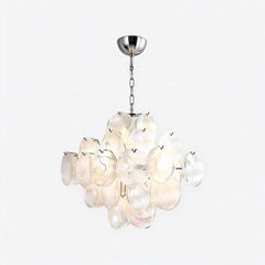 Tiered Multi-Colored Murano Glass Disc Chandelier