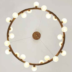 Tree Branch Chandelier Retro Resin Circle Glass Globes