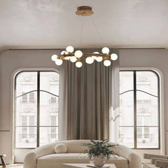 Tree Branch Chandelier Retro Resin Circle Glass Globes