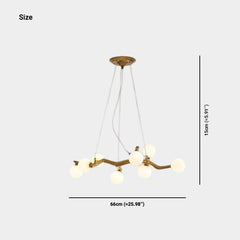 Tree Branch Chandelier Rustic Resin Multi-Globe