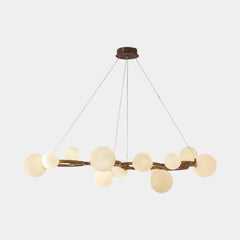 Tree Branch Ring Chandelier with Multiple Globes