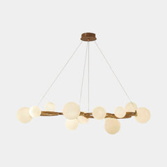 Tree Branch Ring Chandelier with Multiple Globes