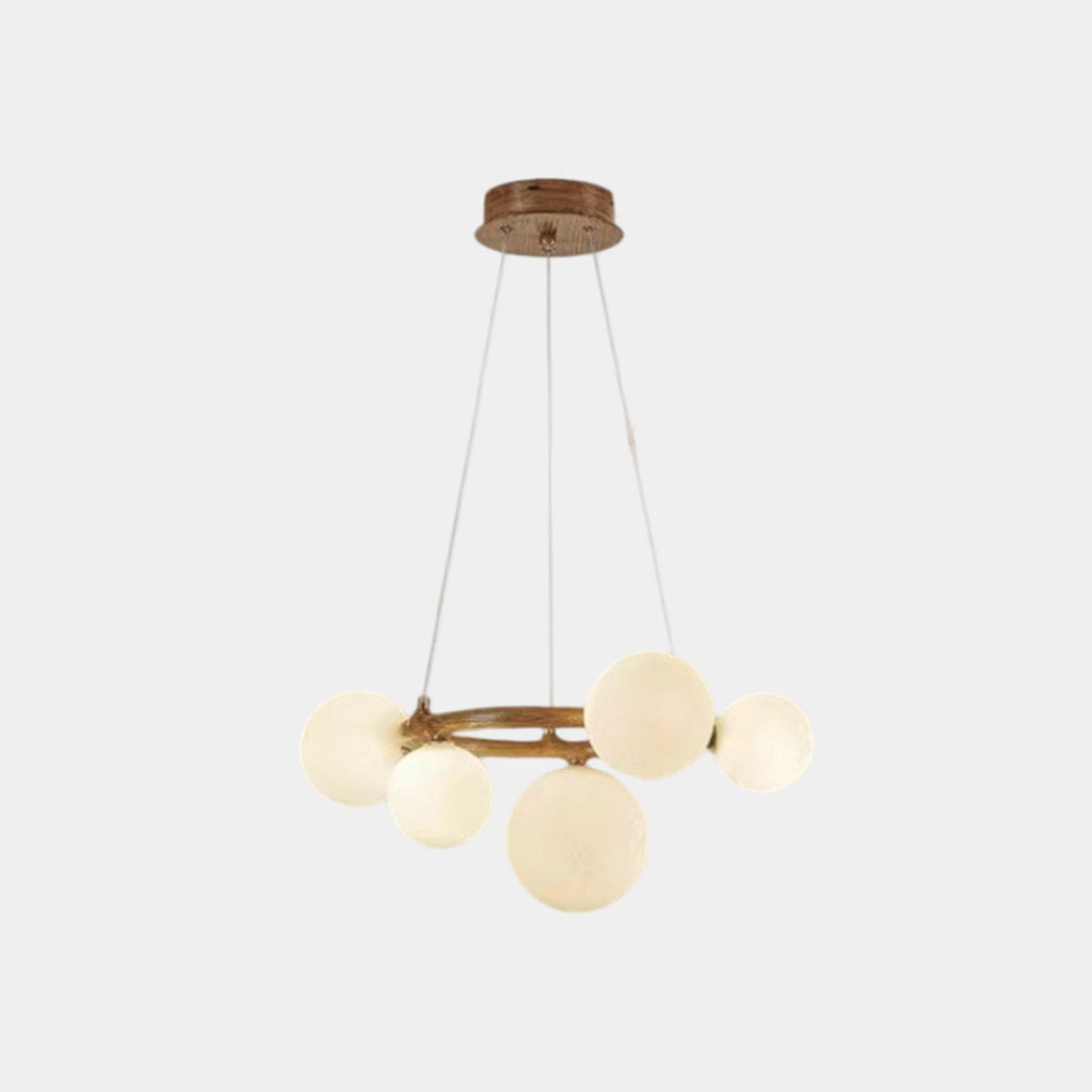 Tree Branch Ring Chandelier with Multiple Globes
