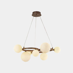 Tree Branch Ring Chandelier with Multiple Globes