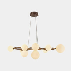 Tree Branch Ring Chandelier with Multiple Globes