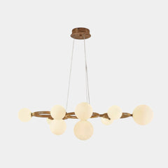 Tree Branch Ring Chandelier with Multiple Globes