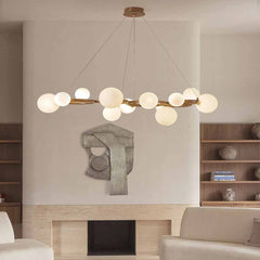 Tree Branch Ring Chandelier with Multiple Globes