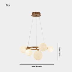 Tree Branch Ring Chandelier with Multiple Globes