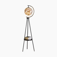 Tripod Floor Lamp Black Body with Smoke Grey Lampshade