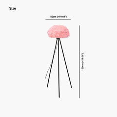 Tripod Goose Feather Floor Lamp Size
