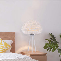 Tripod Goose Feather Table Lamp Bedroom