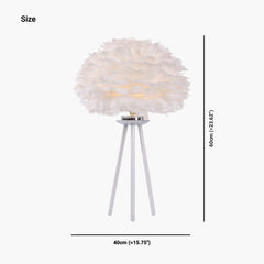Tripod Goose Feather Table Lamp Size