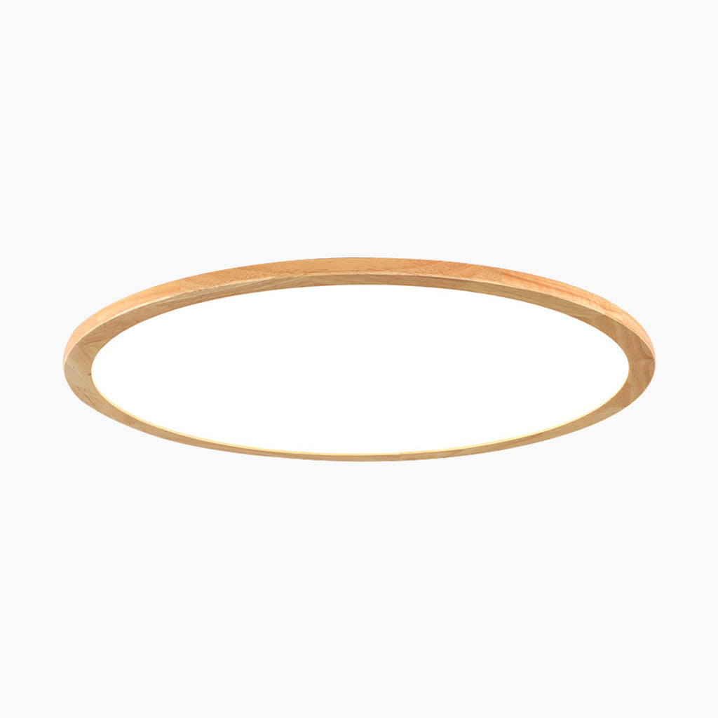 Lámpara de techo LED de madera ultrafina redonda