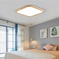 Ultra Thin LED Wood Ceiling Light Square Bedroom