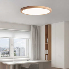 Ultra Thin LED Wood Ceiling Light Study Room Round