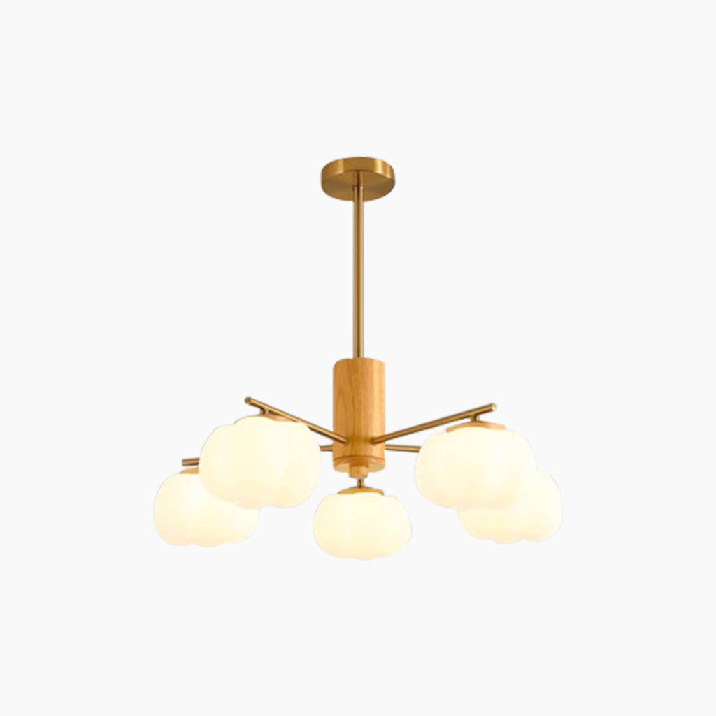 Unique Cream Cotton Wood Chandelier 5