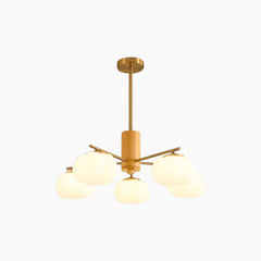 Unique Cream Cotton Wood Chandelier 5